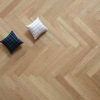 Oak herringbone wood flooring prefinished 15mm thick brushed UV lacquer